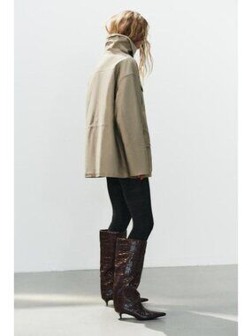 ZARA LEATHER ANIMAL PRINT BOOTS 3022/810/624